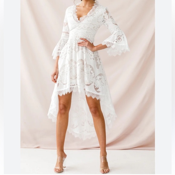 Here Comes The Sun NWOT High Low Lace Dress Boho Small - Picture 2 of 8